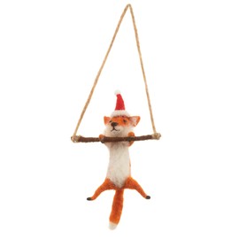 Sass & Belle Woodland Fun Festive Fox Hanging Felt Decoration