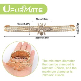 UFURMATE Alloy Bee Curtain Holdbacks - 2Pcs Gold Window Curtain Tiebacks with Stretchy Wire Rope for Home Decor