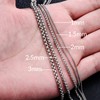 PDTJMTG 925 Sterling Silver Round Box Chain 1MM, 1.5MM, 2MM,