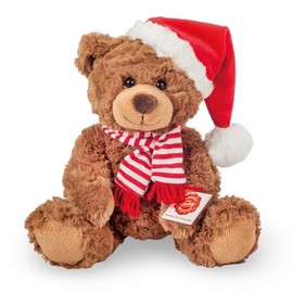 Teddy Hermann 94619 Christmas Teddy with Hat 30 cm Cuddly Toy Plush Toy
