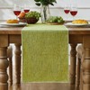 Green Table Runner in Country House Style, Rustic Linen Coffee