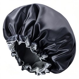 Shower Cap for Men, Waterproof Bath Shower Caps Double Layer Reusable Reusable Satin Bonnets Adjustable Elastic Bathing Hair Cap for Men Women