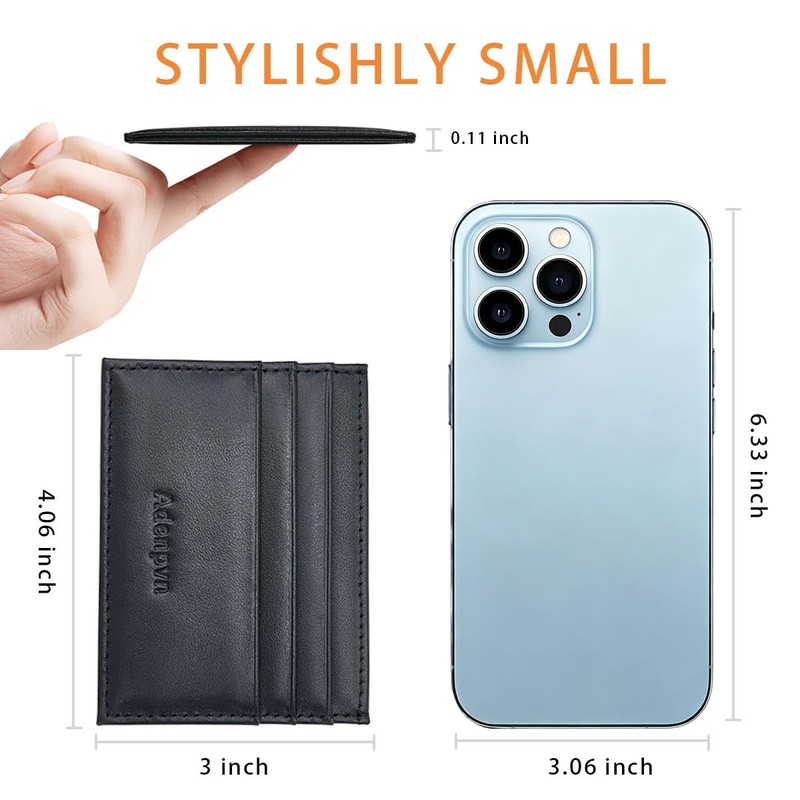 Adenpvn Leather credit card holder Minimalist Slim Front Pocket Wallet