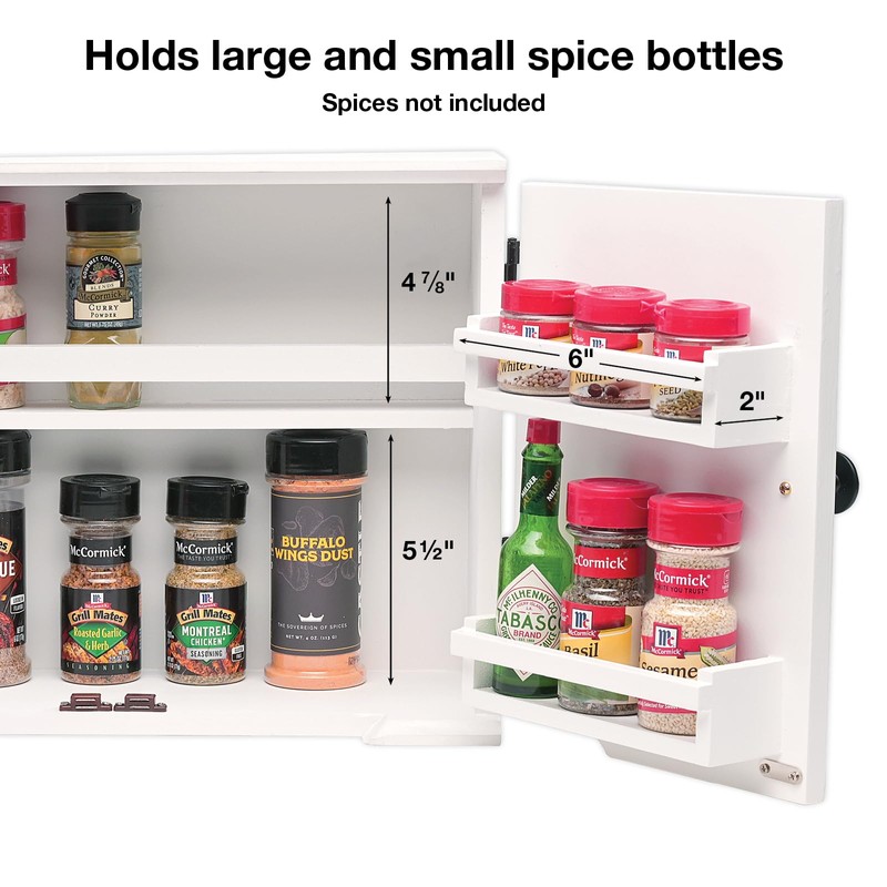Excello Global Products Barndoor Spice Cabinet, White