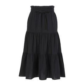 Kukume Maxi Skorts Skirt for Girls Button Front High Waisted Long Skirt with Belt Ruffled Skirts with Pocket 3-12Years (US, Age, 9 Years, 10 Years, Black 3)