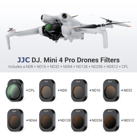 JJC ND CPL Filter Kit for DJI Mini 4 Pro, 8 Pack ND8 ND16 ND32 ND64 NND128 D256 ND512 Neutral Density Fixed Filters CPL Polarizer, Multi Coated Portable ND Filter Mini 4 Pro Drone Accessories