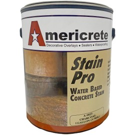 Americrete Concrete Stain - Charcoal - Semi-Opaque Topical Stain for Wood, Concrete, Stone, Tile, Decks, Floors, Cement, Porches, Brick, and More - Decorative Color Stains (1 Gallon)