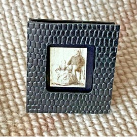 Tyler Pat Tyler Dollhouse Miniature Silver Leather Picture Photo Image Frame 2277