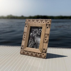 Foreside Home and Garden 4x6 Brown Western Picture Frame Mango Wood MDF & Glass by Foreside Home & Garden