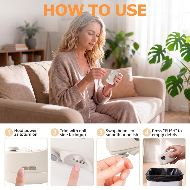 Electric Nail Clippers, 3 in 1 Automatic Nail Trimmer USB