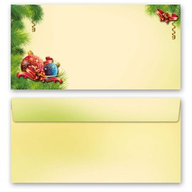 Envelopes Christmas Decoration Pack of 50 Envelopes (Without Window) DIN Long (220 x 110 mm) Paper-Media