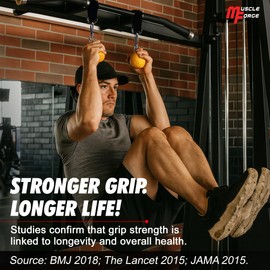 MuscleForge Pull Up Grip Balls with Non-Slip Grooves - Pull-Up Handles - Training Balls for Grip Strength & Climbing Training - Hangel Handles with Carabiner, Loops - Maximum Load 240 kg - Set of 2