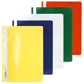 Exacompta - Ref. 449225B - Pack of 25 slatted presentation folders - standard quality PVC cover - label over the entire height of the folder - metal slats - assorted colors