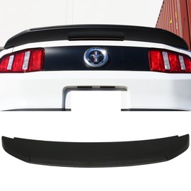 Trunk Spoiler Compatible With 2010-2014 Ford Mustang, GT500 Style ABS Unpainted Black Rear Spoiler Wing Trunk Boot Lip Deck Lid Other Color Available By IKON MOTORSPORTS, 2011 2012 2013