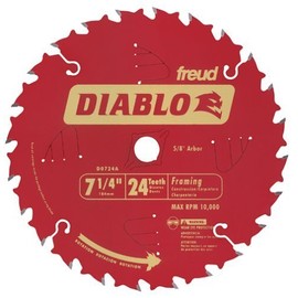 10 PACK Freud D0724A Diablo 7- 1/4-Inch 24 Tooth ATB Framing Saw Blade with 5/8-Inch and Diamond Knockout Arbor