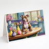 Caroline's Treasures DAC6868GCA7P Decorating Easter Pit Bull Terrier Greeting Cards