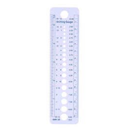 Plastic Knitting Needle Ruler Gauge, Sewing Tools Knitting Crochet Size Measurement, All Sizes from 2.00 mm to 10 mm, Lightweight