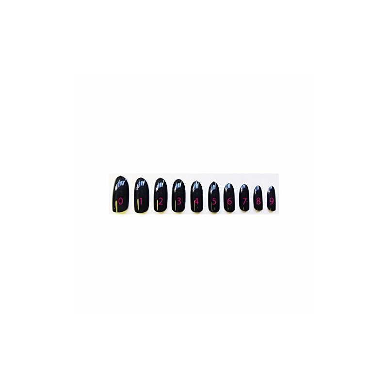 Beauty Nailer 101 Premier Black Tips Long Round Black PT-20