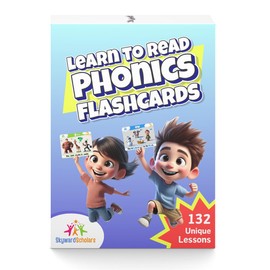 Premium Phonics Flash Cards for Kids – Learn to Read with CVC, Digraphs, Blends & Long Vowel Sounds Images & Fun Educational Word Games for Ages 3-8, Pre-K to 3rd Grade