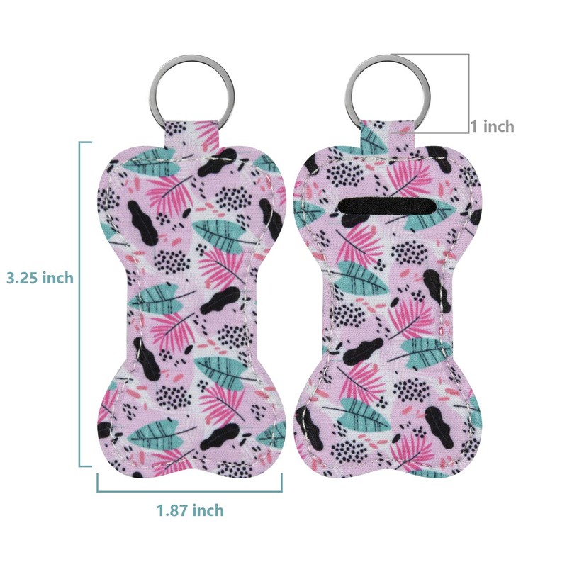 Beautyflier Neoprene Chapstick Lipstick Keychain Holder (Flower Pattern)