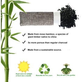 Marsheepy Natural Bamboo Charcoal Bags, Shoe Deodorizer and Odor Remover Gray