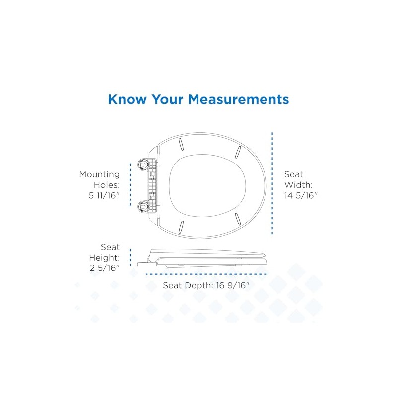 Gerber Round Front Toilet Seat with Cover, Soft Close, No