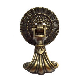4 Pcs Bronze Drawer Pulls Vintage Decorative Handles Antique Brass Knobs Single Hole with Screws for Furniture Cabinet Cupboard Dresser Wooden Case Box (Disk Dia:1-1/2", Height:2-1/2")