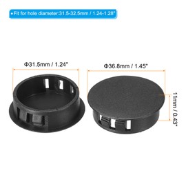 PATIKIL 32mm (1,3") Plástico Negro Tapones, 50uds Empotrado Tipo Redondo Agujero Tapones Cubierta A Presión Bloqueo Agujero Tubo para Mesa Cocina Gabinete Muebles