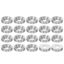 PATIKIL M8 Finish Countersunk Washer, 20pcs 20mm Dia. 5mm Tall Solid 304 Stainless Steel CNC Finish Cup Washer Flat Screw Head Gasket for Construction