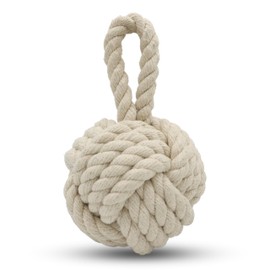 MesuBari Coastal Home Decor Door Stop Handcrafted Weighted Nautical Sailors Knot Cotton Rope Doorstop with Handle Rustic Farmhouse Decor, Bohemian Coastal Style, 6 inch 4.4 pounds