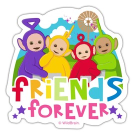 Spreadshirt Teletubbies Cute Design Friends Forever Sticker, 10 x 10 cm, White Matte