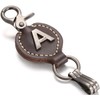 Leather Keychain For Men, Single Letter Alphabet with Easy Clasp