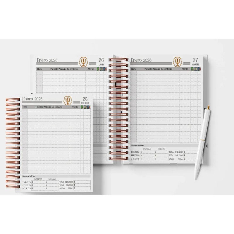 Agenda Diaria Citas 26-27 Personalizada Mo Psicólogo
