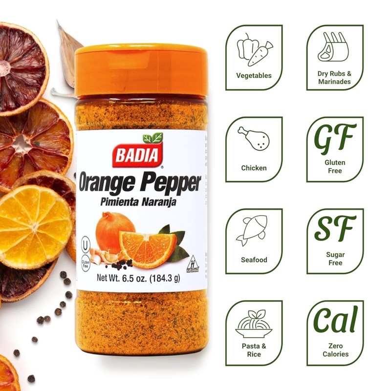 Badia Orange Pepper Seasoning, 6.5 oz - Pepper, Garlic &
