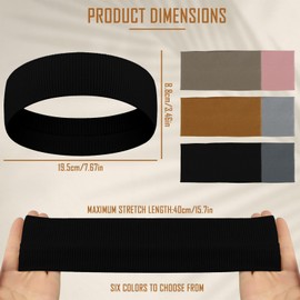 Ziyonix 6 Stück Stirnband Damen Sport Weich Anti-Rutsch Haarbänder Elastische Haarbänder Breites Haarband Atmungsaktive Headbands Set Haarband Damen für Yoga Fitness Laufen Fitness