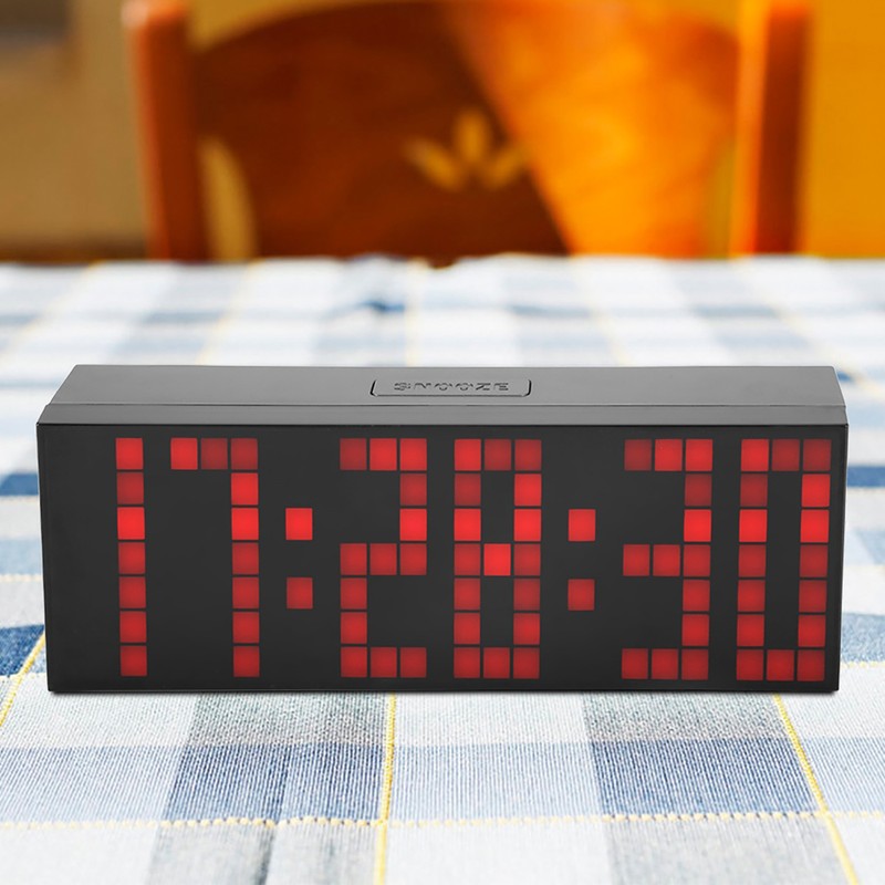 6 Digit Jumbo LED Digital Alarm Calendar Snooze Wall Desk