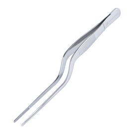 MSY BIGSUNNY 6.5" Precision Kitchen Culinary Tweezers - Stainless Steel Offset Tweezer Tongs