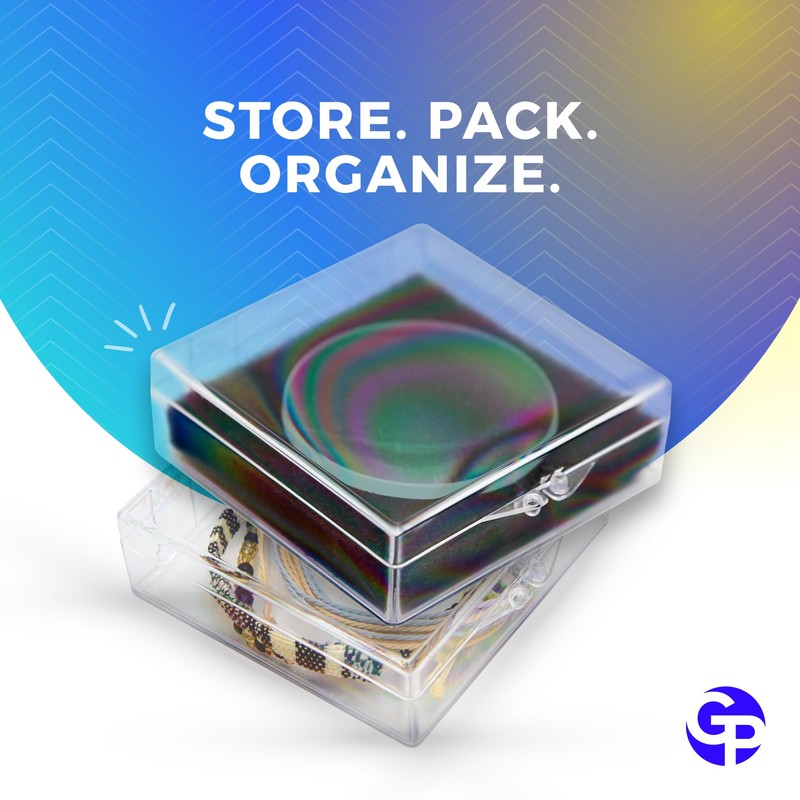 20-Pack Clear Hard Plastic Hinged Lid Storage Containers 2.56"L x