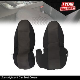 munirater Front 2Pcs Car Seat Covers For 98-03 FORD RANGER 60/40 Highback Black/Charcoal