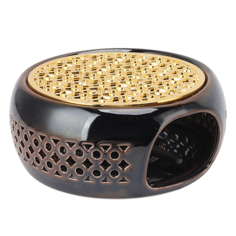 Bronze Brown Tea Light Teapot Warmer Hollow Concave Looking Ceramic