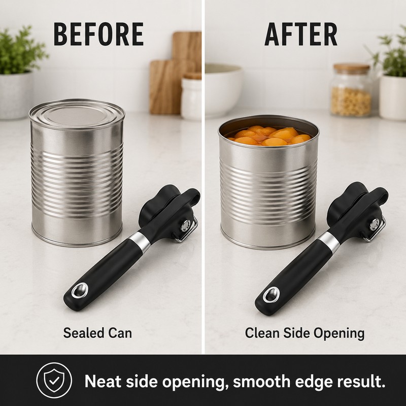 Stainless Steel Can Opener for Kitchen Use – Side-Cut Manual