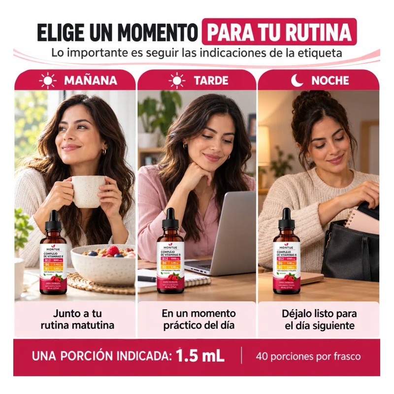 Montue Líquido Vitamina B12, B6 Y B1, Suplemento Con Fórmula