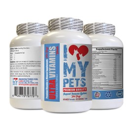 Vitamins for Dogs Skin and Coat - Ultra Vitamins - Dog Health - Mineral Support - Immune System Booster for Dogs - 90 Treats (1 Bottle)