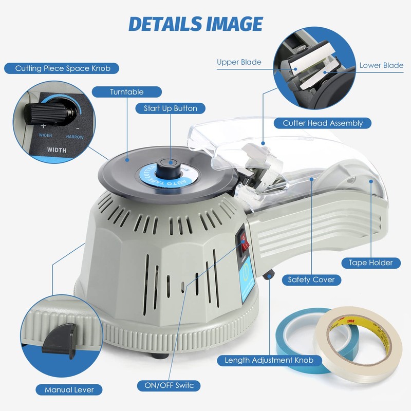 Frifreego Automatic Tape Dispenser Rotary Disc Tape Cutting Machine, 13-60mm