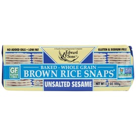 Brown Rice Snaps, No Salt Sesame, 3.5-Ounce Packs (Pack of 12)