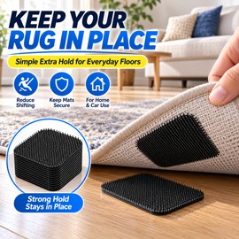 10 Pairs Double-Sided Carpet Grippers for Rugs & Floor Mats – Self-Adhesive Anti-Slip Hold for Home and Car Use