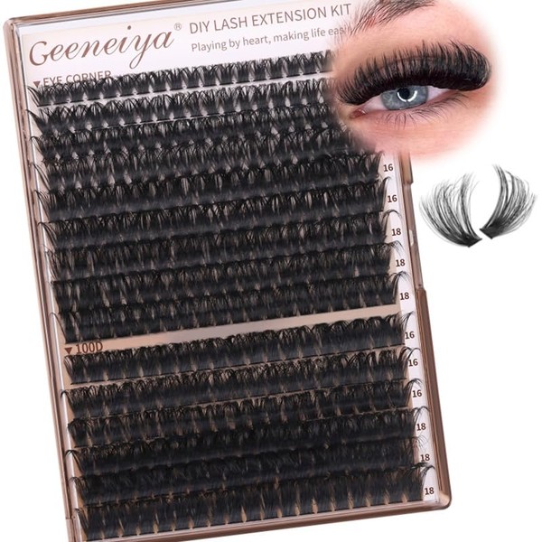 Geeneiya Volume Lash Clusters Eyelash Clusters DIY Lash Extension D