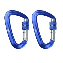 2PCS Hammock Carabiner Clip 12kN 7075 Aluminium Alloy Auto Locking Carabiner Clips Heavy Duty 2645lbs/1200kg Carabiner Lightweight for Outdoor, Camping, Hiking, Dog Leash Harness, Keychains Blue
