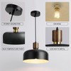 Modern Black Pendant Light Over Kitchen Island,Industrial Pendant Lighting,Adjustable Wood