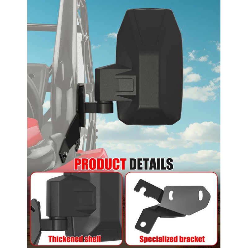 XATVXUTV Adjustable UTV Side Mirrors Compatible with Honda Pioneer 520